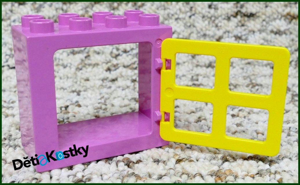 Lego® Duplo® Kostka s Oknem Růžová - Žlutá Okenice