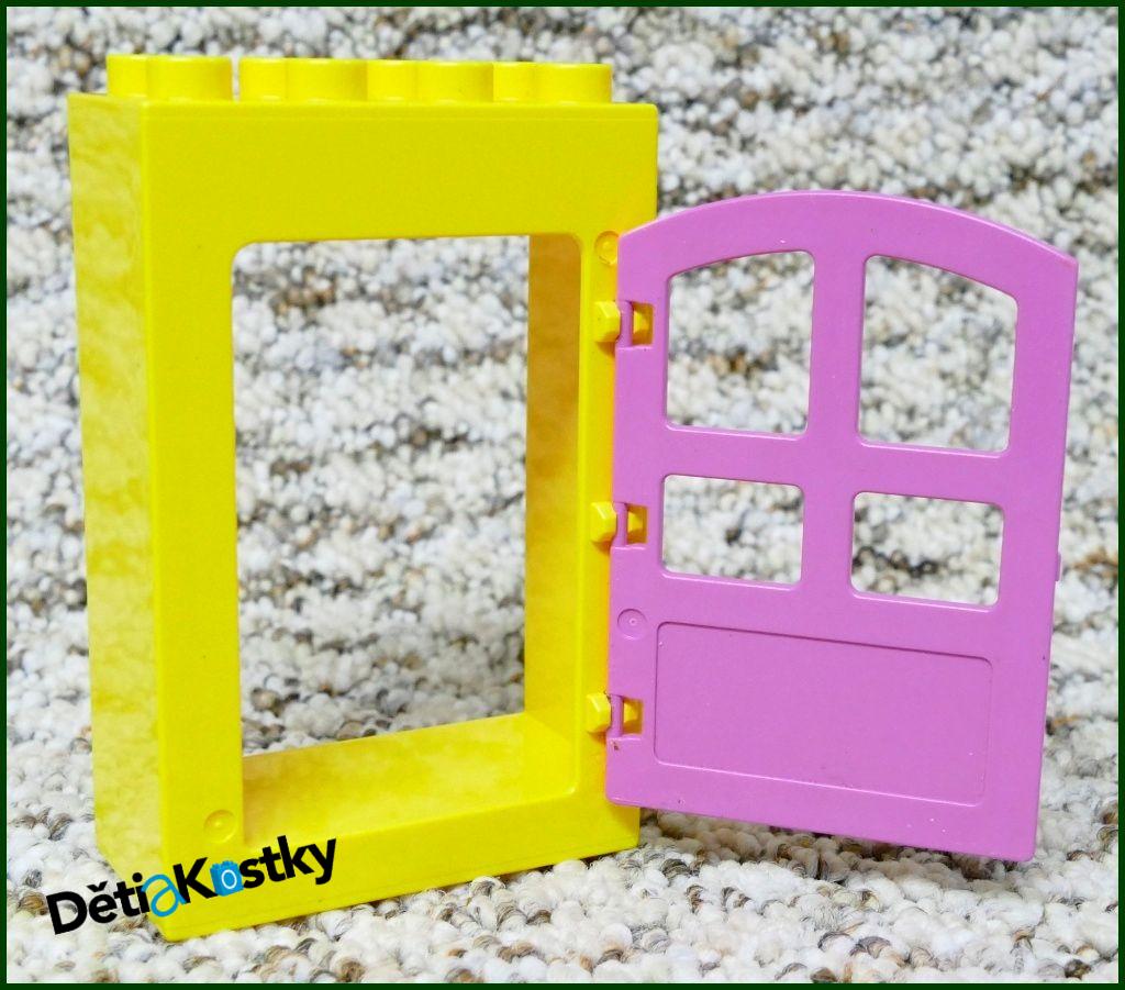 Lego® Duplo® Kostka s Dveřmi Žlutá Vysoká - Růžové Dveře