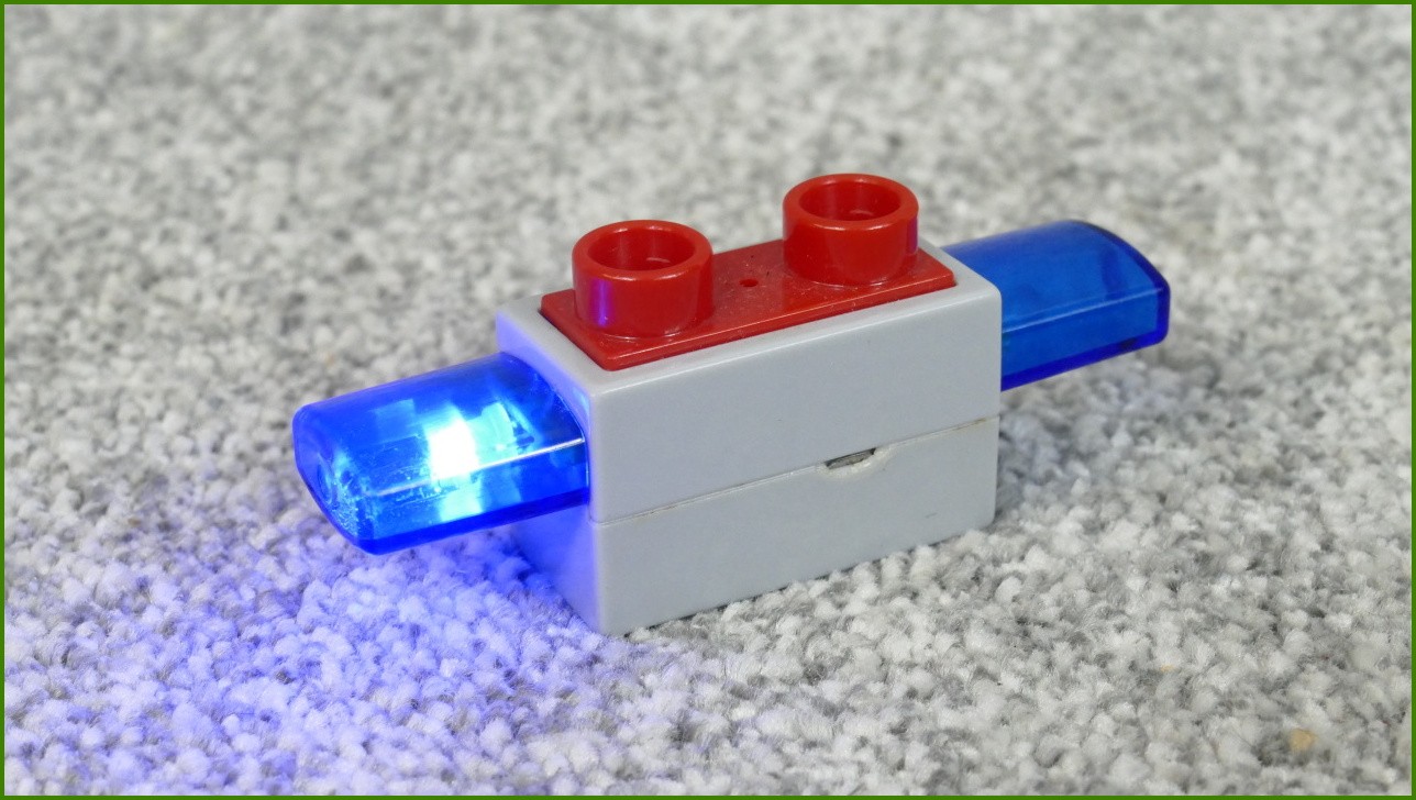 Lego® Duplo® Majáček/Maják  - Houká, Bliká - Modro-Šedý (Vrchní Tlačítko) (Včetně Baterií) - Viz Popis