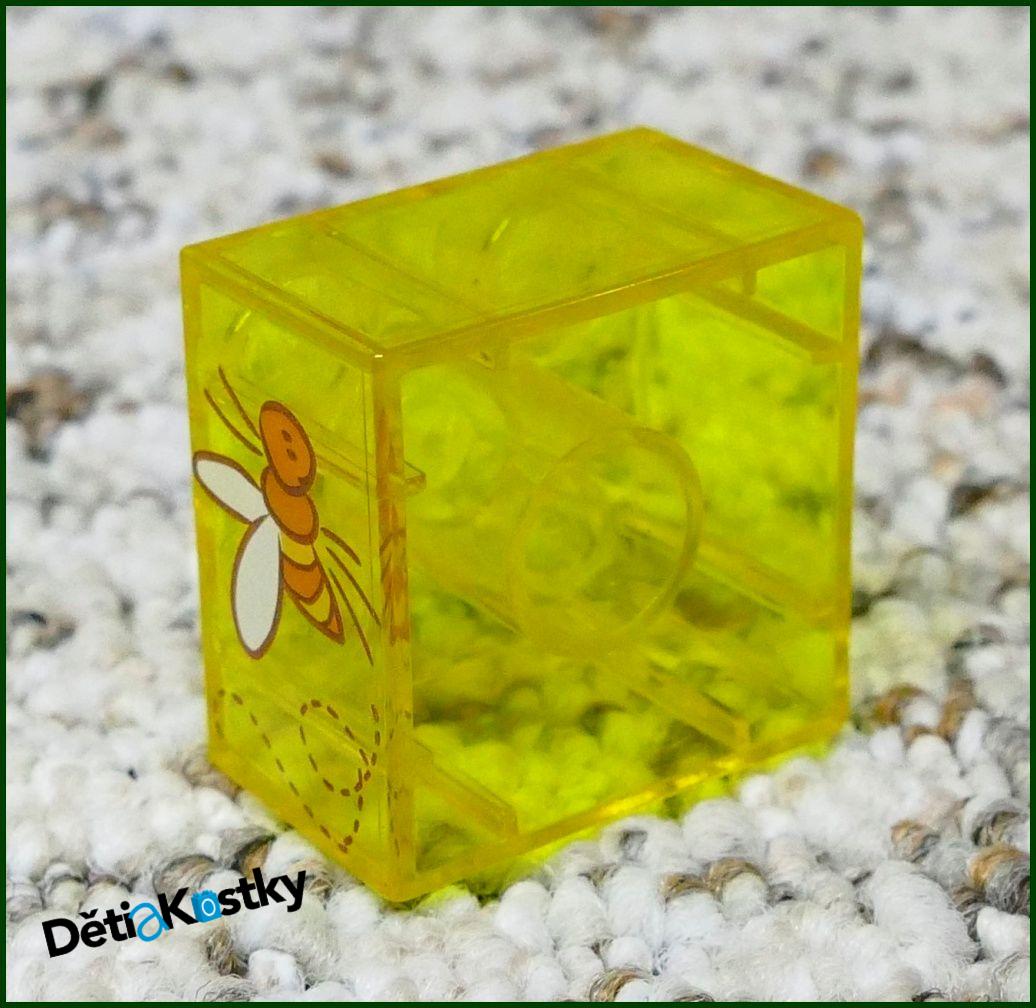 Lego® Duplo® Kostka 2x2 Průhledná Žlutá s Vosou