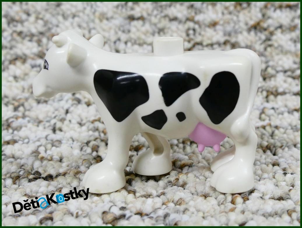 Lego® Duplo® Kravička Bílá Novější Typ - Růžové Vemeno