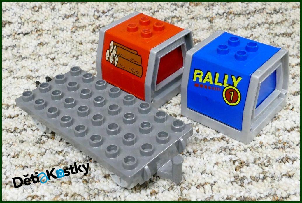 Lego® Duplo® Vagon - Kontejnery Výklopné Rally/Dřevo - Šedý Podvozek