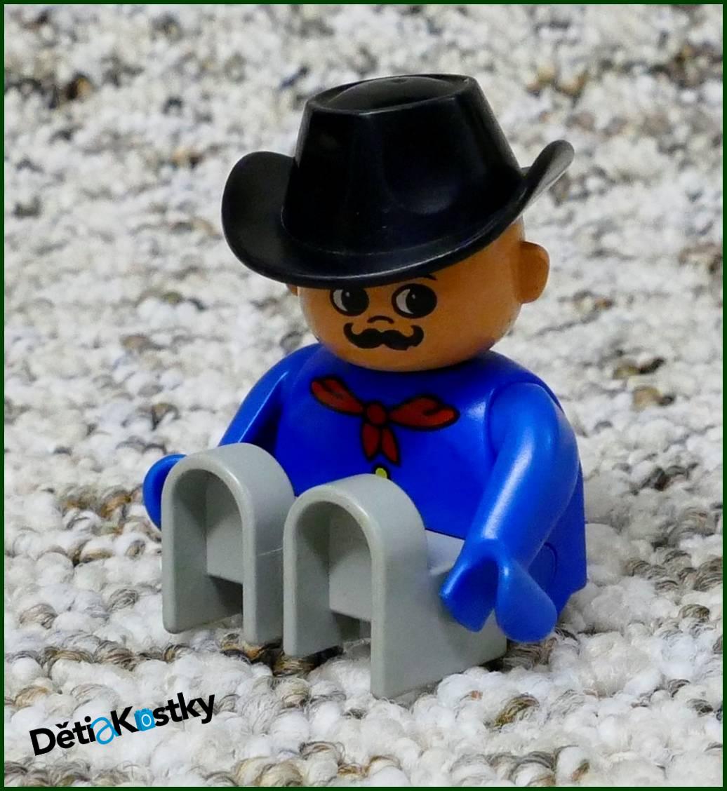 Lego® Duplo® Figurka Kovboj/Cowboy - Červený Šátek, Modrá Košile