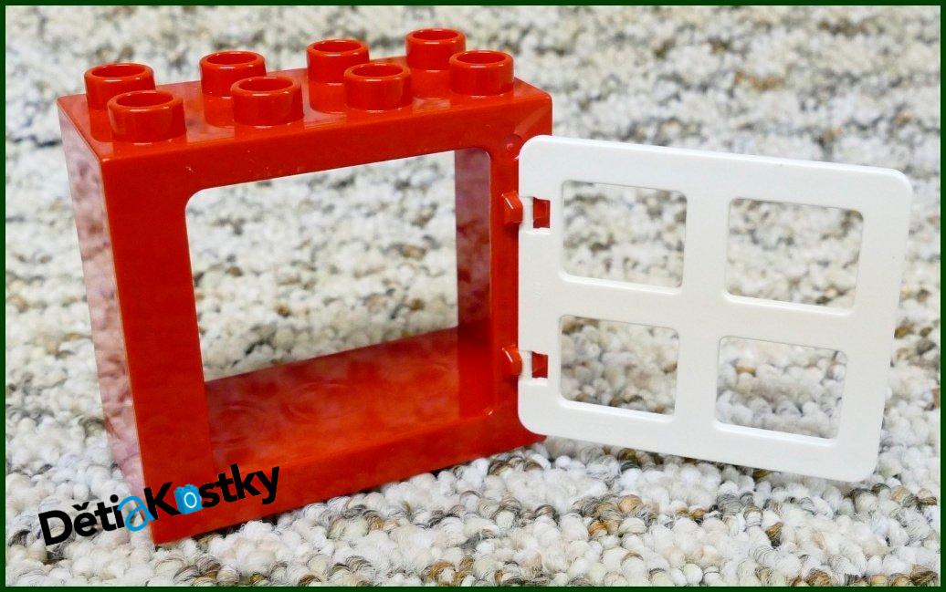Lego® Duplo® Kostka s Oknem Červená - Bílá Okenice