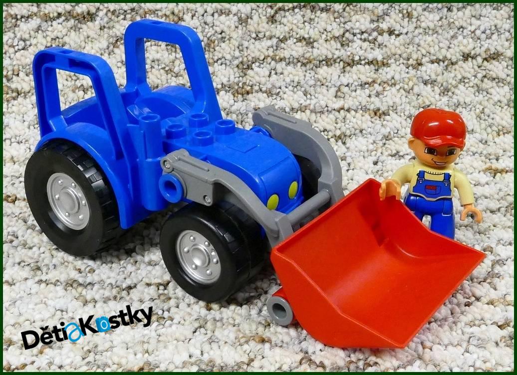 Lego® Duplo® Traktor s Červenou Radlicí a Figurkou Modrý