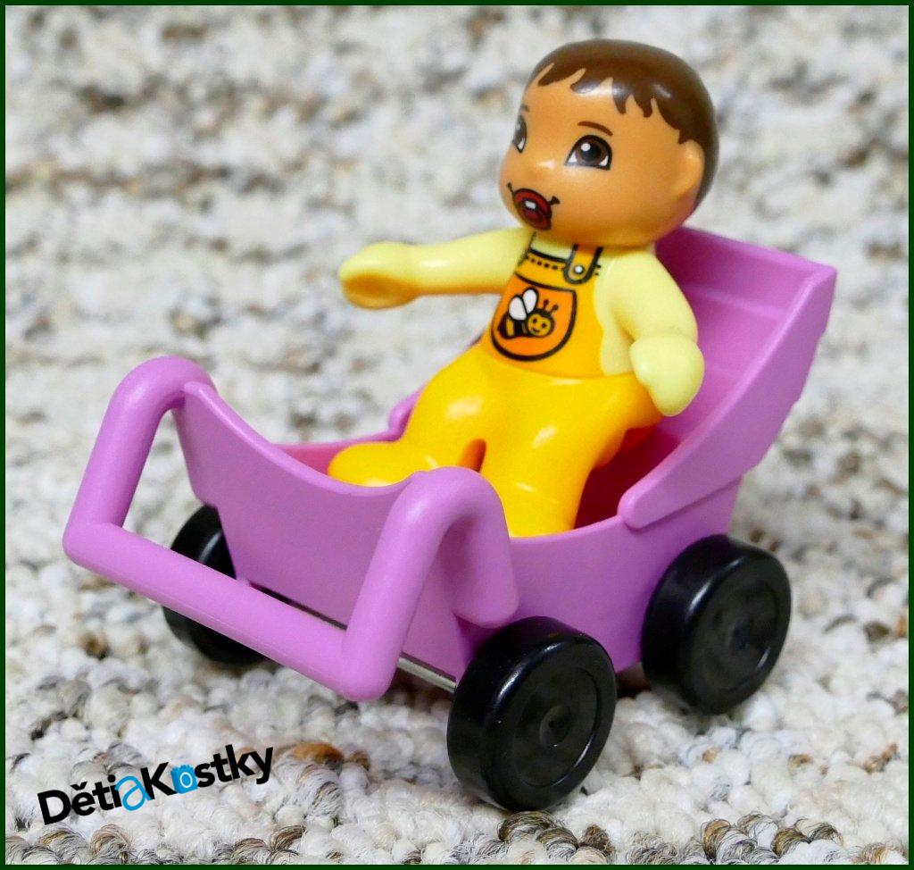 Lego® Duplo® Kočárek Růžový - Široká Černá Kola