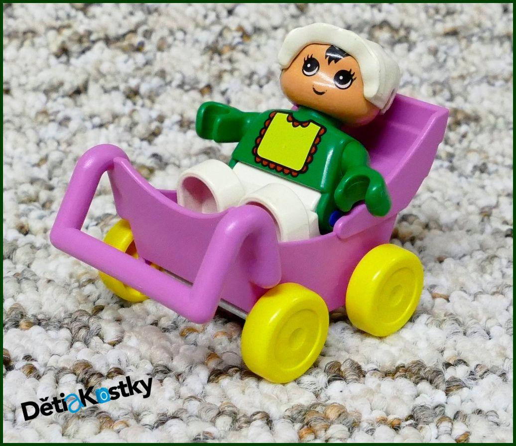 Lego® Duplo® Kočárek Růžový - Široká Žlutá Kola