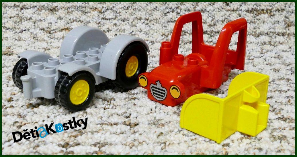 Lego® Duplo® Traktor Novější Červený se Žlutou Radlicí