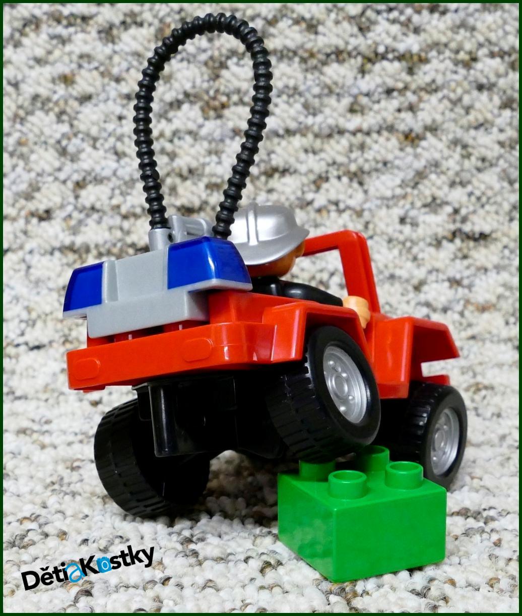 Lego® Duplo® Terénní Hasičský Jeep - Hasič se Stříbrnou Přilbou