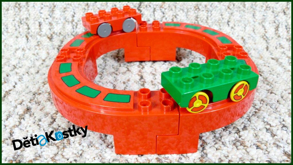 Lego® Duplo® Kostka Zatáčka 90° Červená s Potiskem