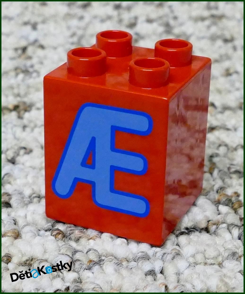 Lego® Duplo® Kostka 2x2x2 Červená - Písmena Obě Strany