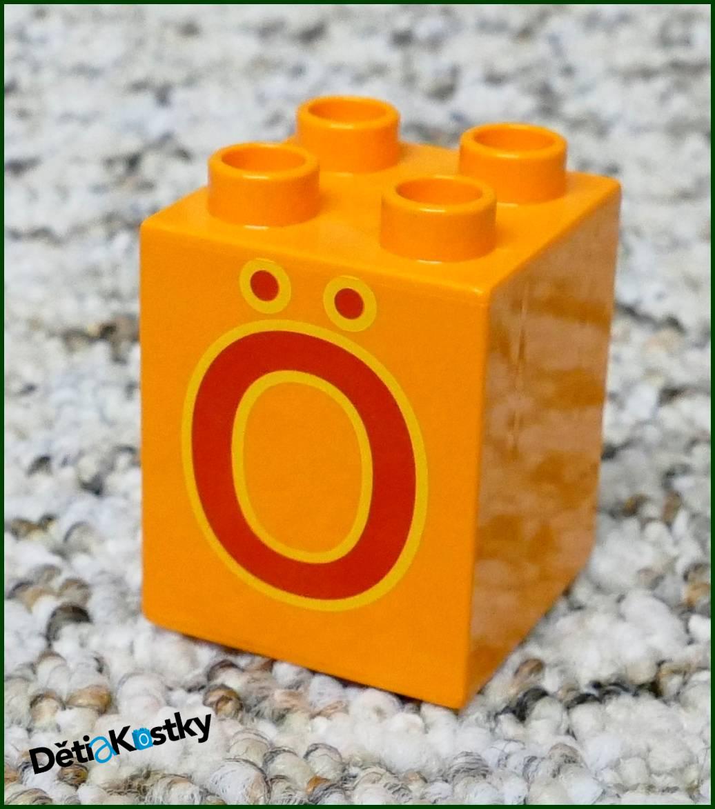 Lego® Duplo® Kostka 2x2x2 Oranžová - Písmena Obě Strany