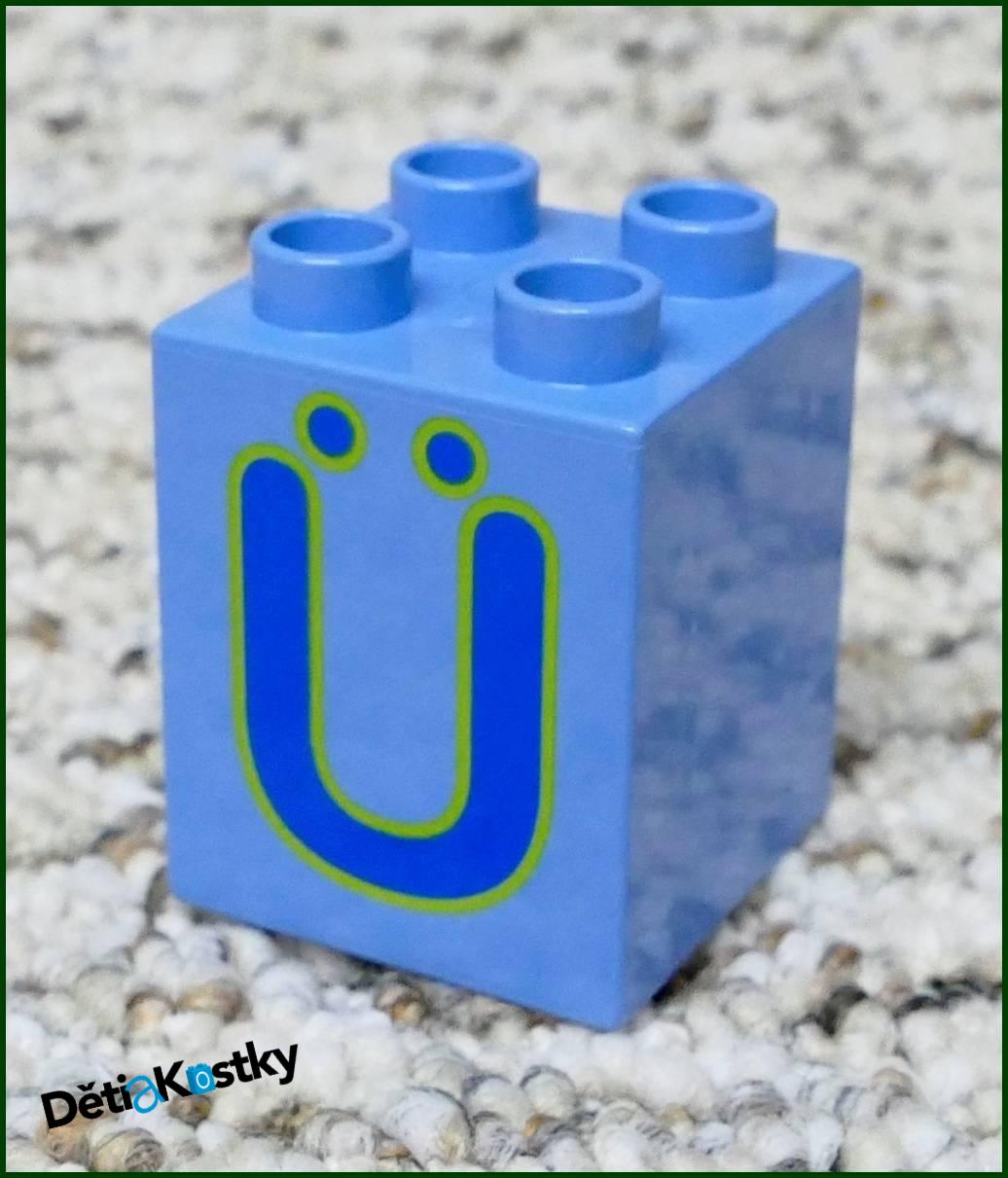 Lego® Duplo® Kostka 2x2x2 Modrá - Písmena Obě Strany