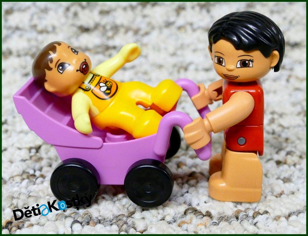 Lego® Duplo® Kočárek Růžový - Široká Černá Kola