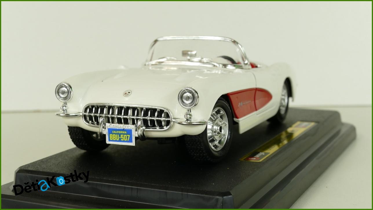 Model Auta Bburago 1:24 - Chevrolet Corvette (1957) s Krabicí - Viz Popis