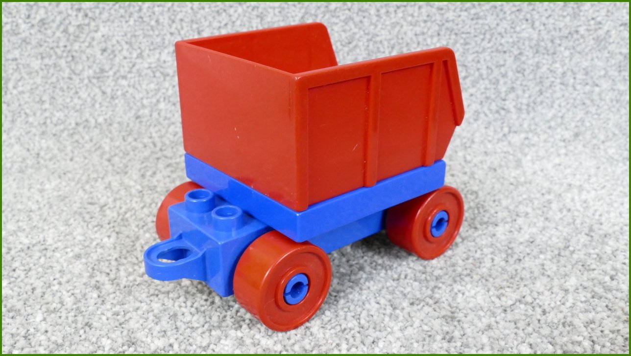 Lego® Duplo® Korba pro Nákladní a Jiná Auta (Červený-Modrá Základna)