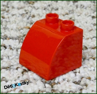 Lego® Duplo® Kostka 2x2 Zkosená Zakulacená Červená
