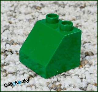 Lego® Duplo® Kostka 2x2 Zkosená Tmavě Zelená