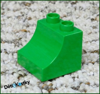 Lego® Duplo® Kostka 2x2 Zkosená Zakulacená (VN) Světle Zelená