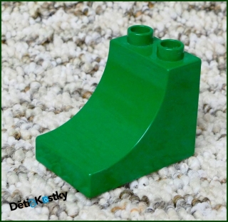 Lego® Duplo® Kostka 3x2 Stříška Zakulacená Tmavě Zelená