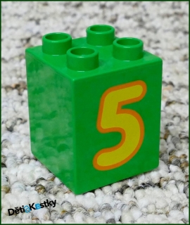 Lego® Duplo® Kostka 2x2x2 Zelená - Žlutá Pětka