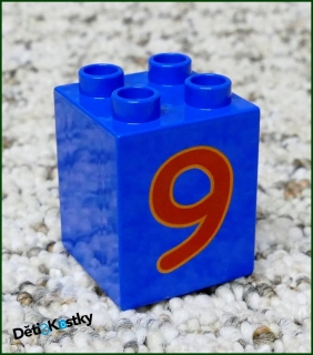 Lego® Duplo® Kostka 2x2x2 Modrá - Červená Devítka