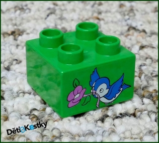 Lego® Duplo® Kostka 2x2 Zelená - Ptáček
