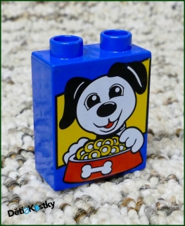 Lego® Duplo® Kostka 1x2x2 Modrá - Pejsek
