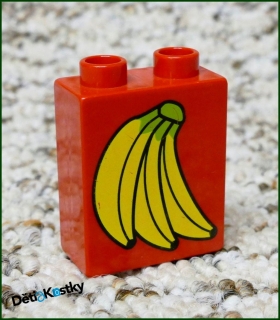 Lego® Duplo® Kostka 1x2x2 Červená - 3 Banány