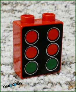 Lego® Duplo® Kostka 1x2x2 Červená - Semafor (6)