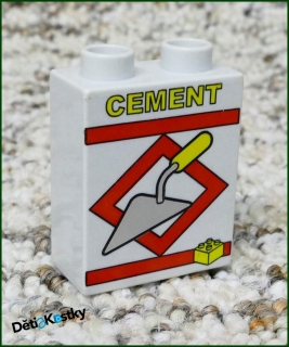 Lego® Duplo® Kostka 1x2x2 Bílá - Cement