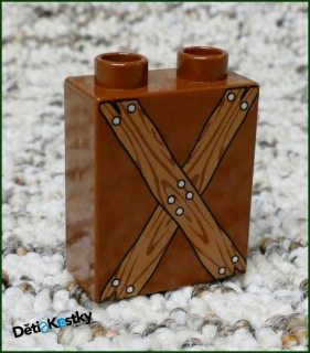 Lego® Duplo® Kostka 1x2x2 Hnědá - Hradní Kostka