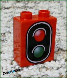 Lego® Duplo® Kostka 1x2x2 Červená - Semafor (2)