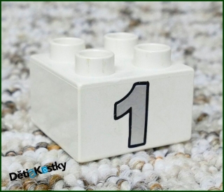 Lego® Duplo® Kostka Bílá 2x2 Číslo 1