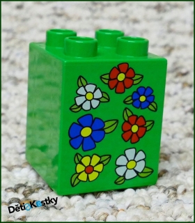 Lego® Duplo® Kostka 2x2x2 Zelená - Květiny