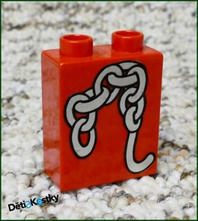 Lego® Duplo® Kostka 1x2x2 Červená - Řetěz