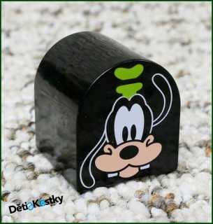 Lego® Duplo® Kostka 2x2 Zaoblená Černá - Obrázek Goofy