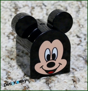 Lego® Duplo® Kostka 2x2 Černá Zaoblená s Ušima Mickey Mouse