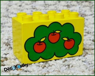Lego® Duplo® Kostka 2x4x2 Žlutá - Strom s Jablíčky