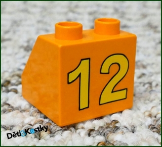 Lego® Duplo® Kostka 2x2 Oranžová Zkosená - Číslo 12