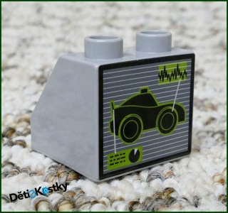 Lego® Duplo® Kostka 2x2 Šedá Zkosená - Auto Diagnostika