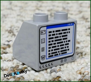 Lego® Duplo® Kostka 2x2 Šedá Zkosená - Monitor