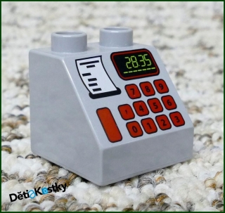 Lego® Duplo® Kostka 2x2 Šedá Zkosená - Pokladna II