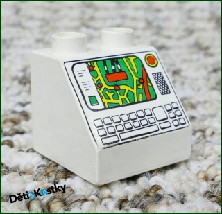 Lego® Duplo® Kostka 2x2 Bílá Zkosená - Mapa a Klávesnice