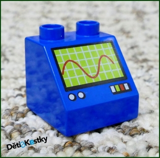 Lego® Duplo® Kostka 2x2 Modrá Zkosená - Osciloskop