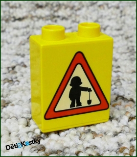 Lego® Duplo® Kostka 1x2x2 Žlutá - Práce na Cestě