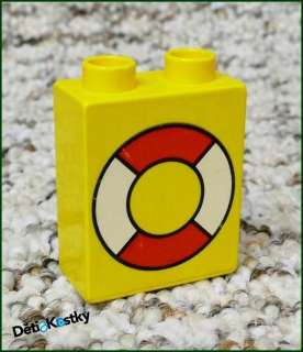 Lego® Duplo® Kostka 1x2x2 Žlutá - Záchranný Kruh