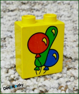 Lego® Duplo® Kostka 1x2x2 Žlutá - Balónky