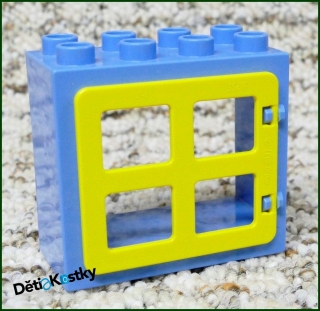 Lego® Duplo® Kostka s Oknem Světle Modrá - Žlutá Okenice