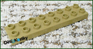 Lego® Duplo® Podložka/Destička 2x8 Tmavě Béžová